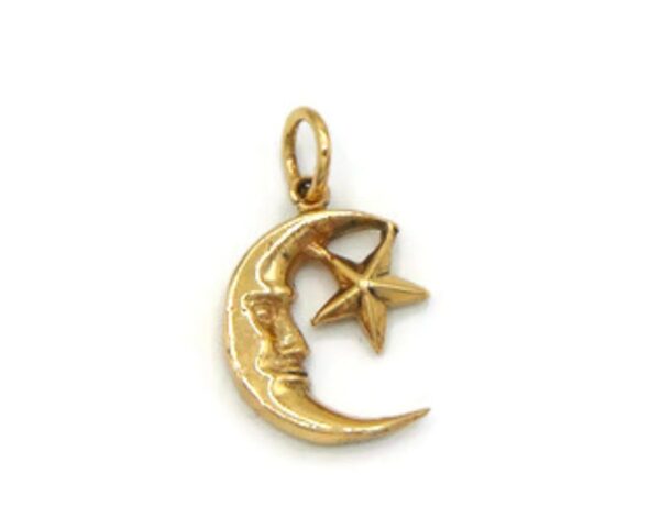 Half Moon Charm Pendant Yellow Gold