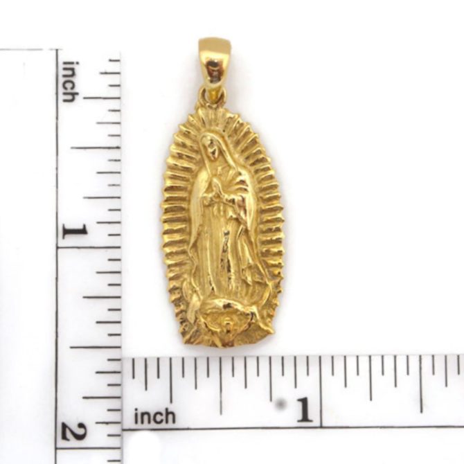 Virgin Mary (Virgen de Guadalupe) Pendant Yellow Gold - Image 5