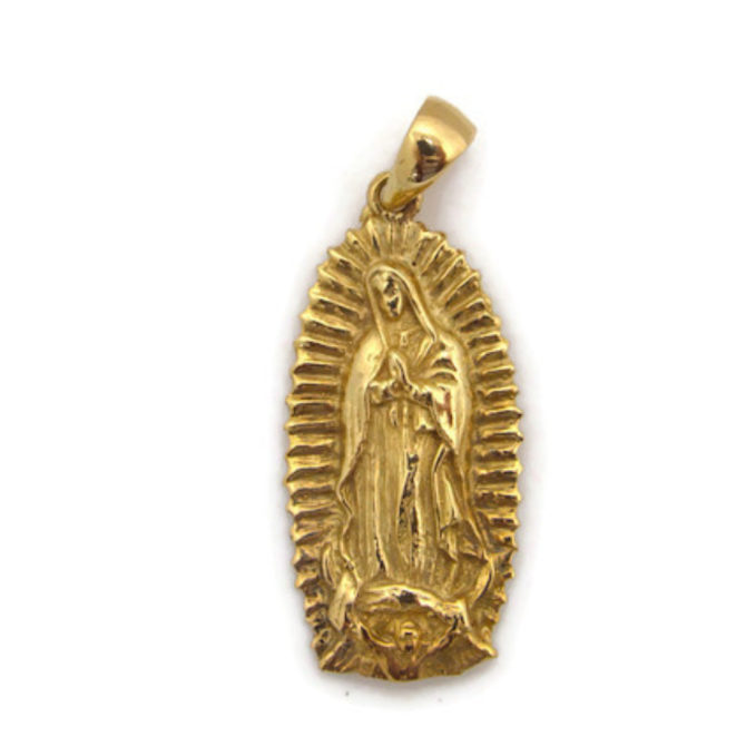 Virgin Mary (Virgen de Guadalupe) Pendant Yellow Gold - Image 3