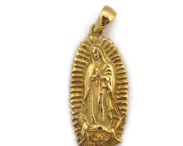 Virgin Mary (Virgen de Guadalupe) Pendant Yellow Gold