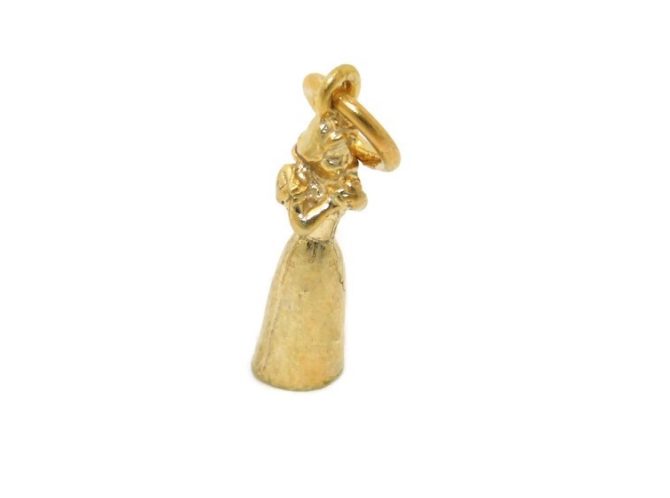 Snow White Charm Pendant 14k Yellow Gold