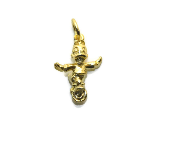 Huey on a Unicycle Charm Pendant 14k Yellow Gold