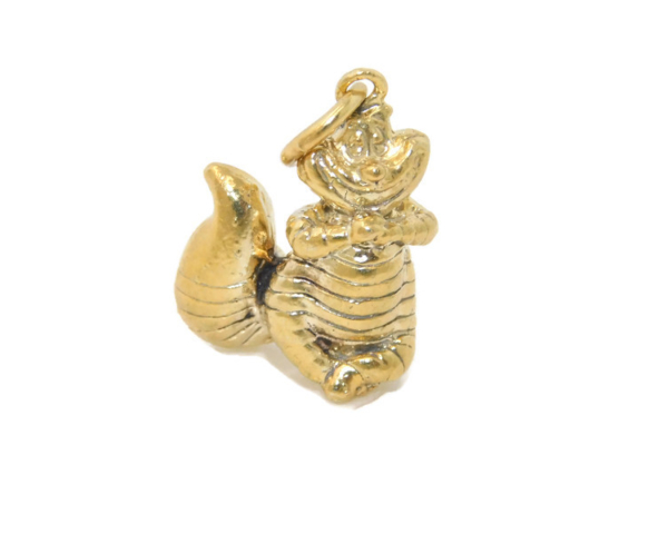 Cheshire Cat Charm Pendant 14k Yellow Gold.