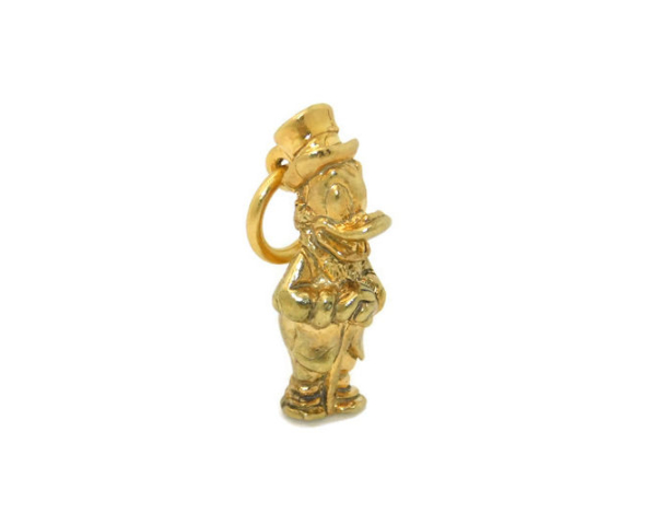 Scrooge McDuck Charm Pendant 14k Yellow Gold.