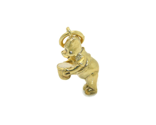 Pooh Bear Charm Pendant 14k Yellow Gold