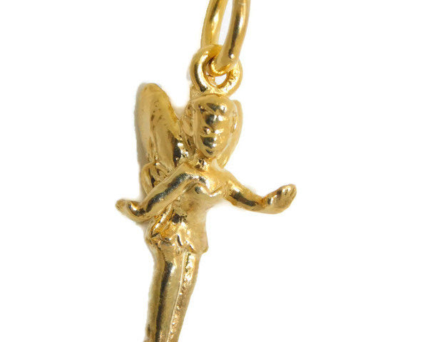 Tinker Bell Charm Pendant 14k Yellow Gold