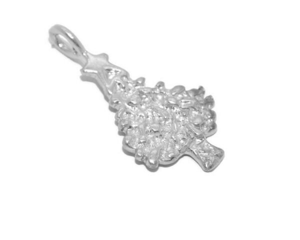 Nugget Christmas Tree Charm Pendant .925 Sterling Silver