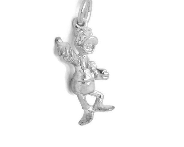 Donald Duck Charm Pendant .925 Sterling Silver