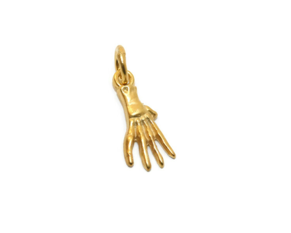 Scary Hand Charm Pendant 14k Yellow Gold.