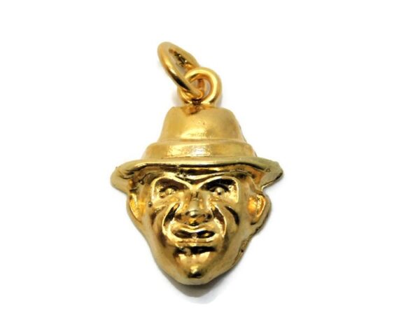 Freddy Krueger Charm Pendant 14k Yellow Gold.