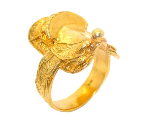 14k Yellow Gold Large Horse Saddle Ring