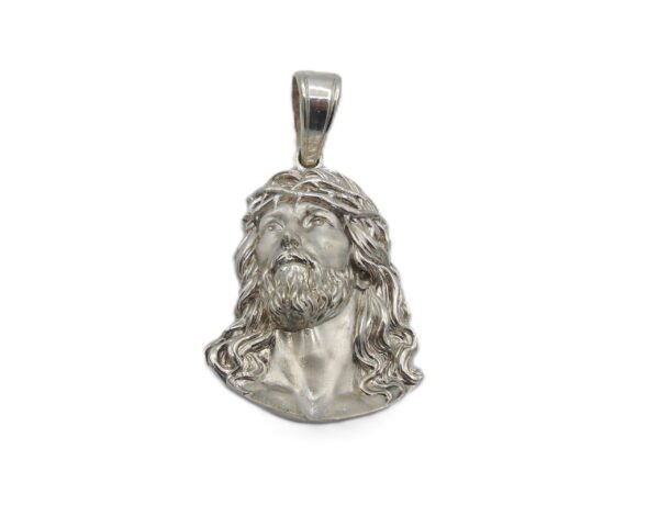 New! Jesus Christ Head Extra Large Pendant .925 Sterling Silver!!