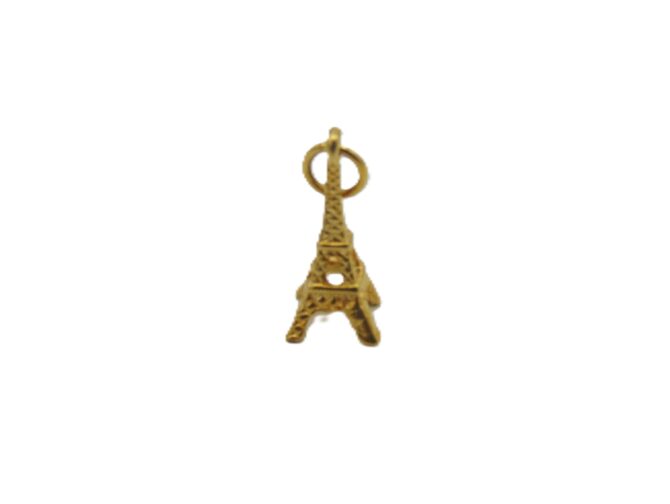 Paris Eiffel Tower Charm Pendant Yellow Gold - Image 4