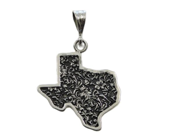 State of Texas Charm Pendant .925 Sterling Silver