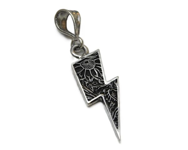 Lighting Bolt Charm Pendant .925 Sterling Silver