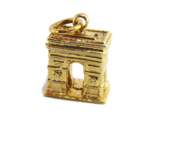 Arc de Triomphe Charm Pendant Yellow Gold
