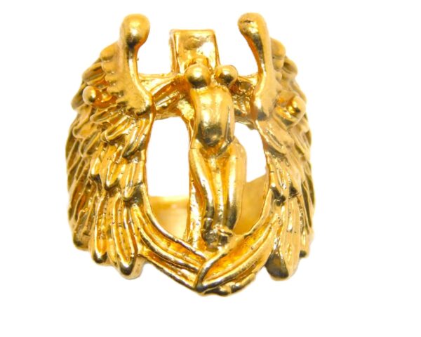 14k Yellow Gold Nike Goddess Men's Ring