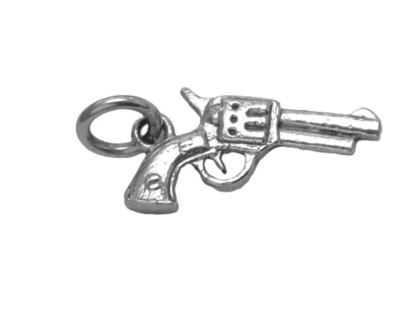 Gun Charm Pendant .925 Sterling Silver