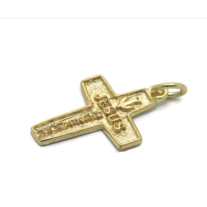 Large Cross Jesus es mi Señor Charm Pendant 14k Yellow Gold - Image 4