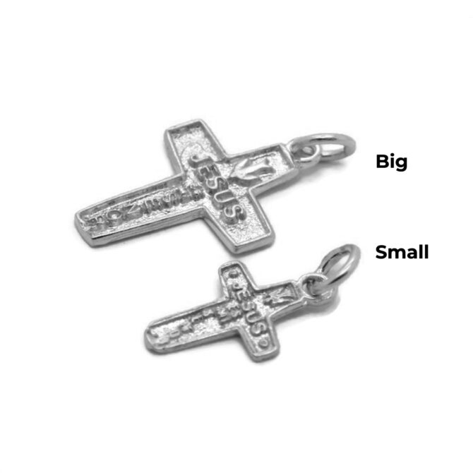 Large Cross Jesus es mi Señor Charm Pendant .925 Sterling Silver. - Image 3