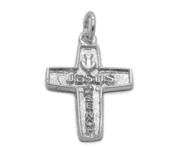 Large Cross Jesus es mi Señor Charm Pendant .925 Sterling Silver.