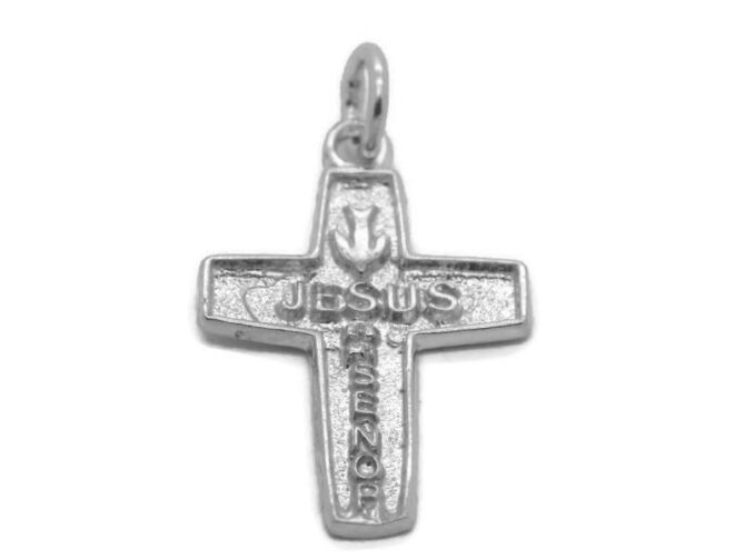 Large Cross Jesus es mi Señor Charm Pendant .925 Sterling Silver.