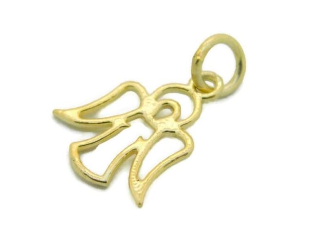 Angel Sillouete Charm Pendant 14k Yellow Gold - Image 3