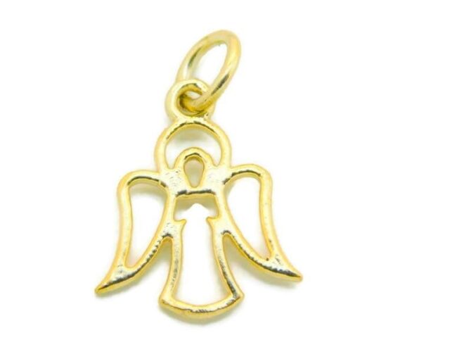 Angel Sillouete Charm Pendant 14k Yellow Gold - Image 4