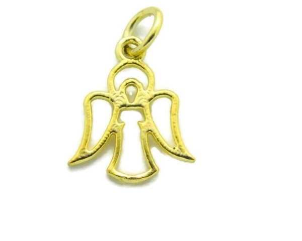 Angel Sillouete Charm Pendant 14k Yellow Gold