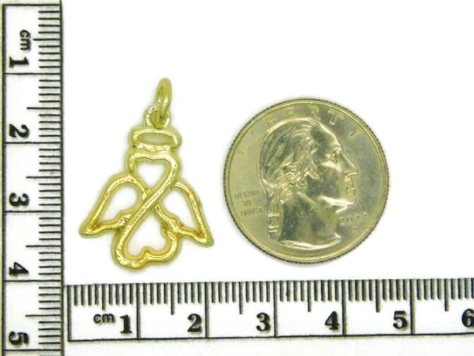 Medium Angel Charm Pendant 14k Yellow Gold - Image 5