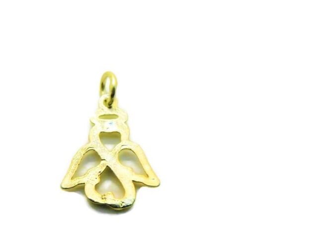 Medium Angel Charm Pendant 14k Yellow Gold - Image 2