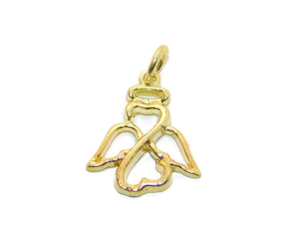 Medium Angel Charm Pendant 14k Yellow Gold