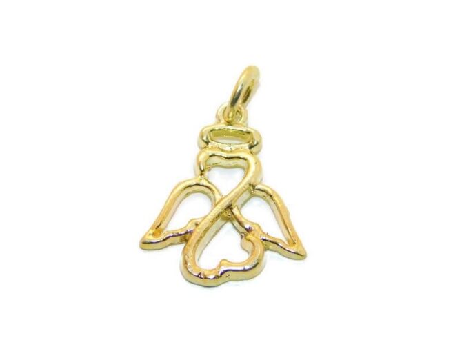 Medium Angel Charm Pendant 14k Yellow Gold