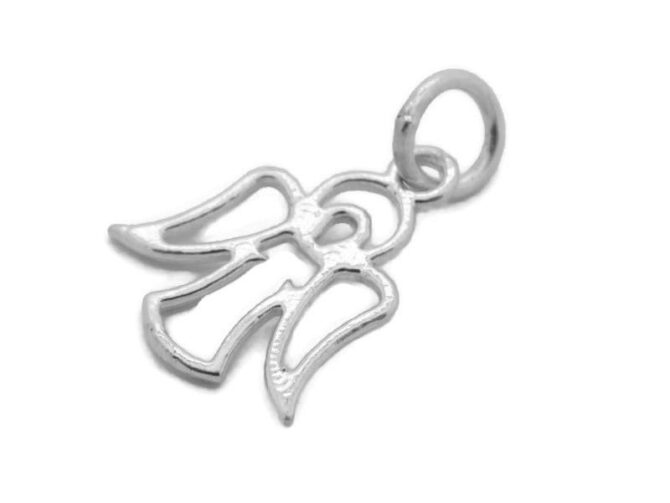 Angel Silhouette Charm Pendant .925 Sterling Silver - Image 2