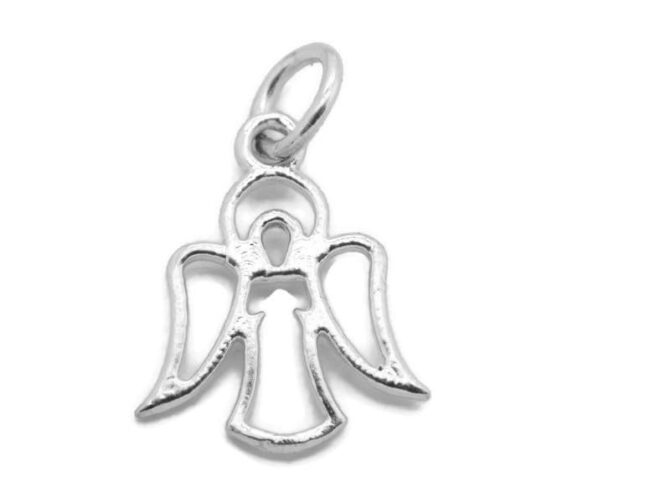 Angel Silhouette Charm Pendant .925 Sterling Silver - Image 3