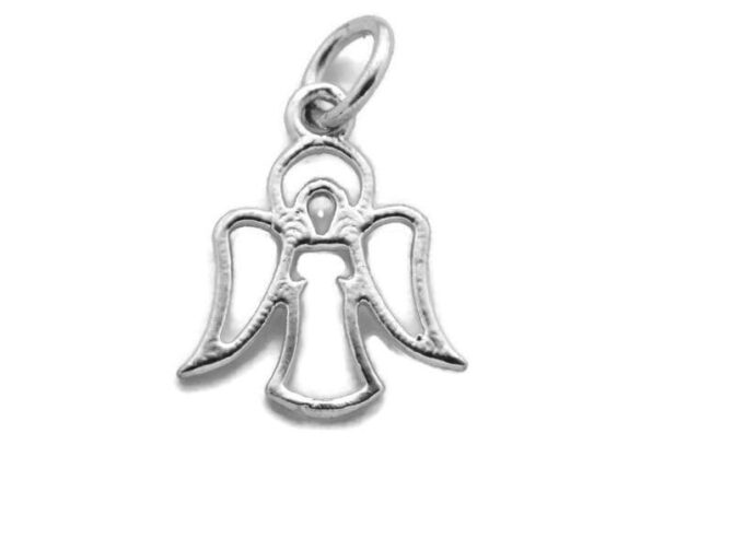 Angel Silhouette Charm Pendant .925 Sterling Silver