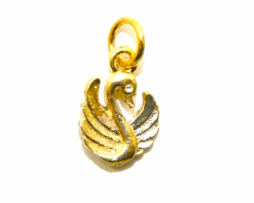 14K Cute Swan Yellow Gold Pendant Charm