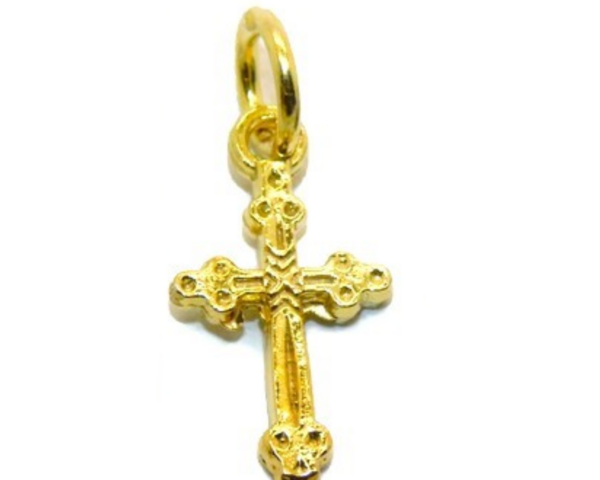 14K Fancy Cross Yellow Gold Pendant Charm