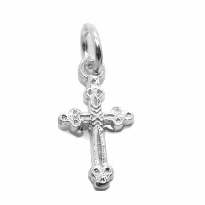Fancy Cross .925 Sterling Silver Pendant Charm