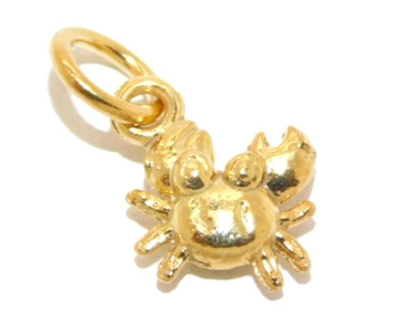 14K Tiny Crab Yellow Gold Pendant Charm