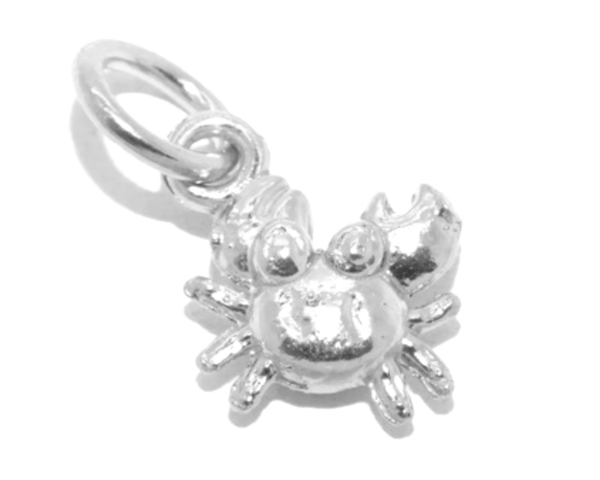 .925 Tiny Crab Sterling Silver Pendant Charm