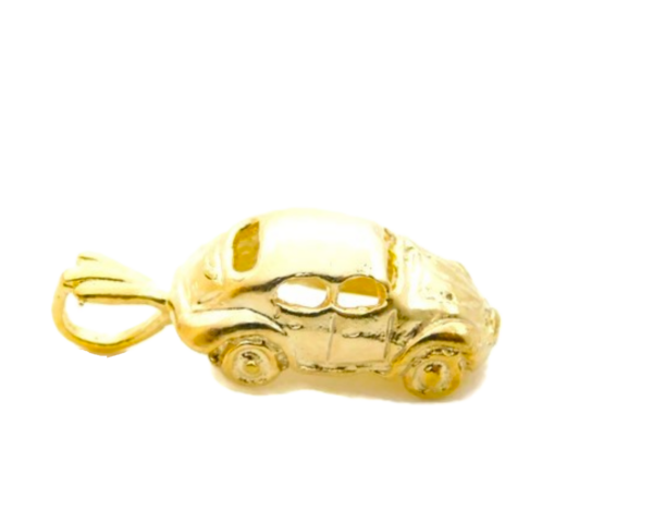 14K Volkswagen Beetle Yellow Gold Pendant Charm