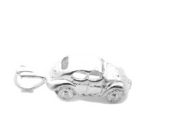 .925 Volkswagen Beetle Sterling Silver Pendant Charm