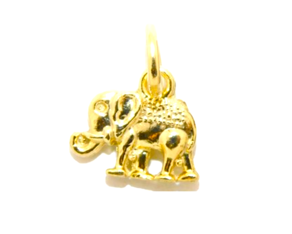 14K Elephant Small Yellow Gold Pendant Charm