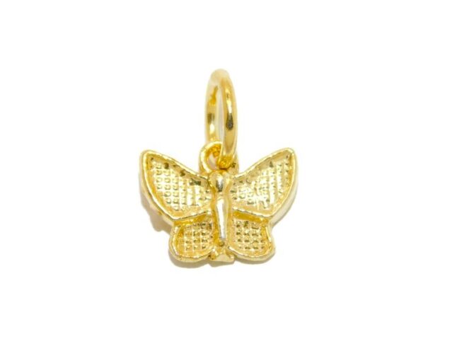14K Butterfly #13 Yellow Gold Pendant Charm