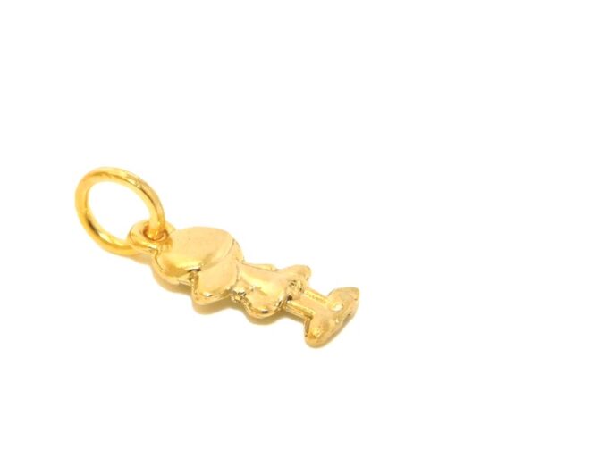 3D Boy 14K Yellow Gold Pendant Charm - Image 3