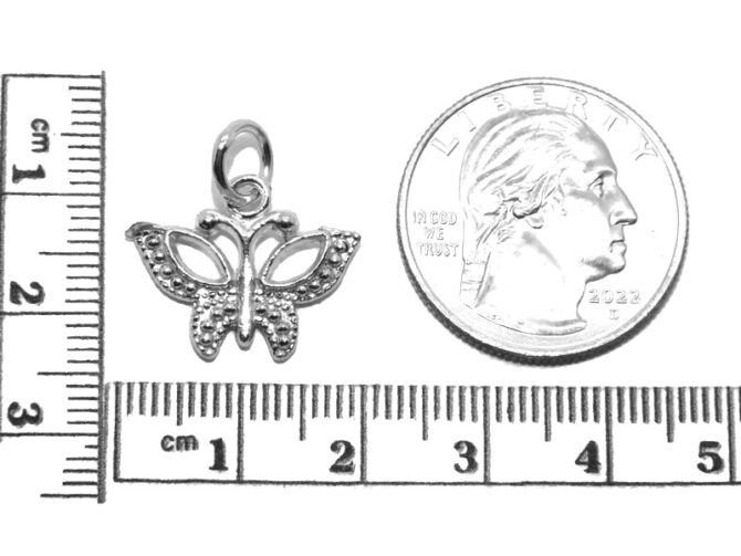 Butterfly #12 .925 Sterling Silver Pendant Charm - Image 2