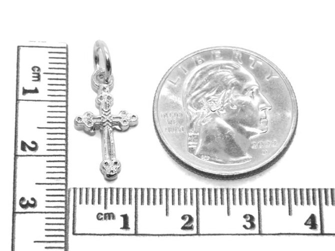 Fancy Cross .925 Sterling Silver Pendant Charm - Image 2