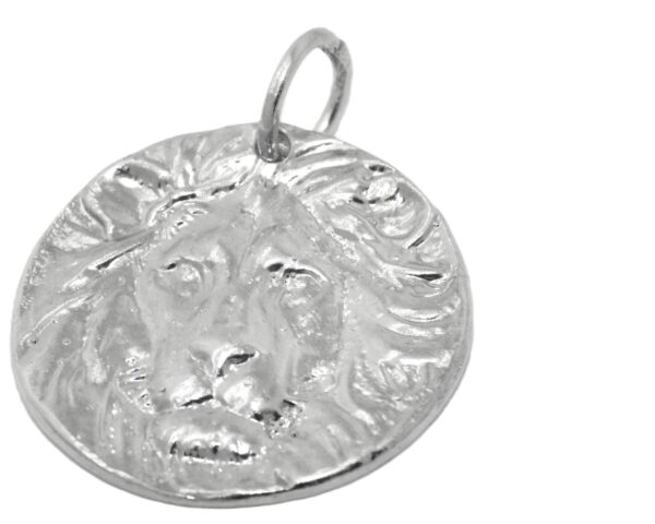 Lion Medalion .925 Sterling Silver Pendant Charm