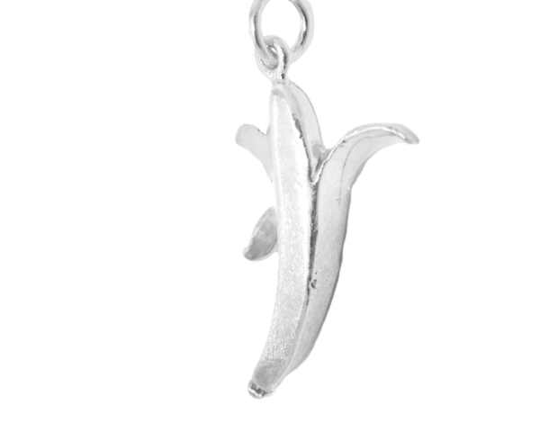 3D Banana .925 Sterling Silver Pendant Charm